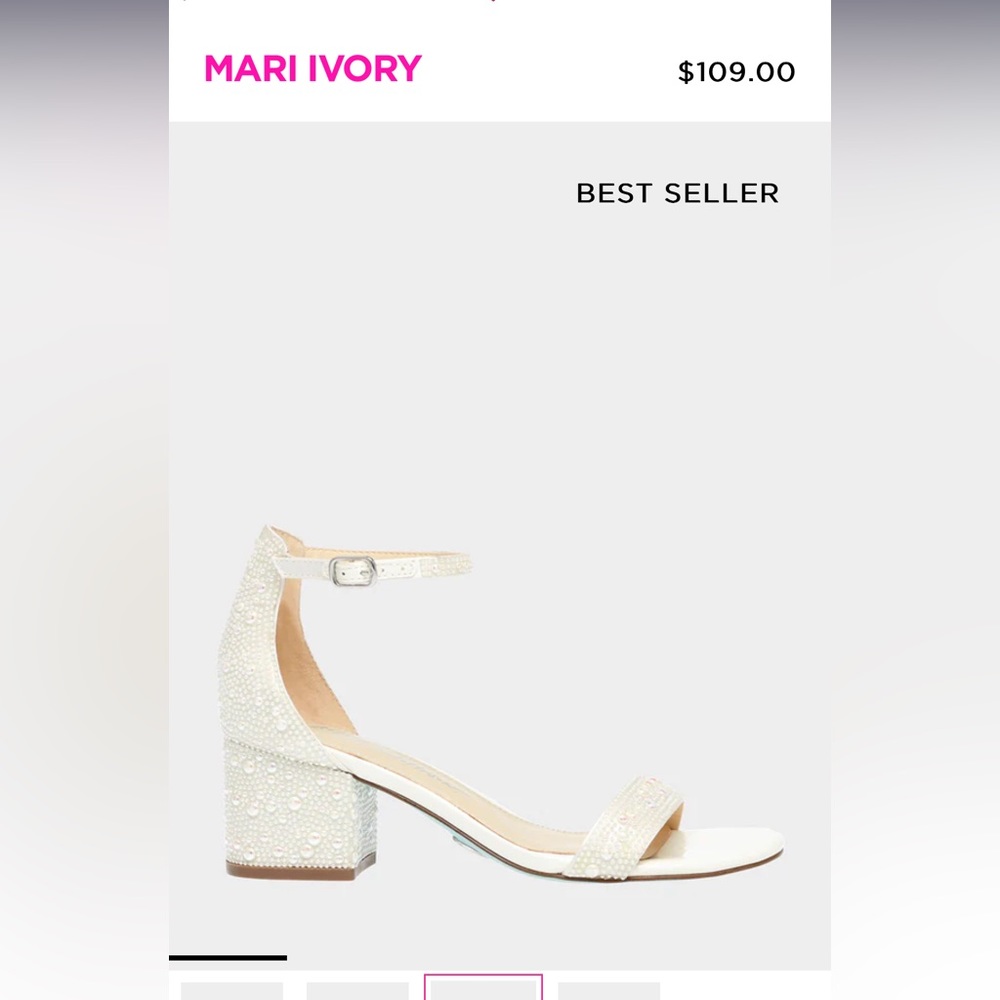 Betsy Johnson Bridal Shoes (Betsey Johnson Mari Heeled Sandal White 5 M)